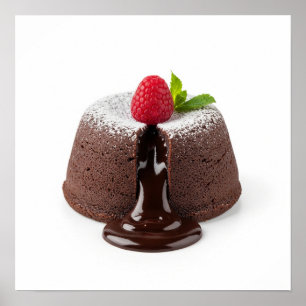 Chocolade Lava Cake met Saus Poster
