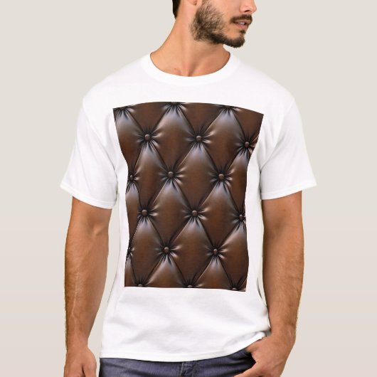 Chocolade leer: luxe bekledingstextuur t-shirt (Voorkant)