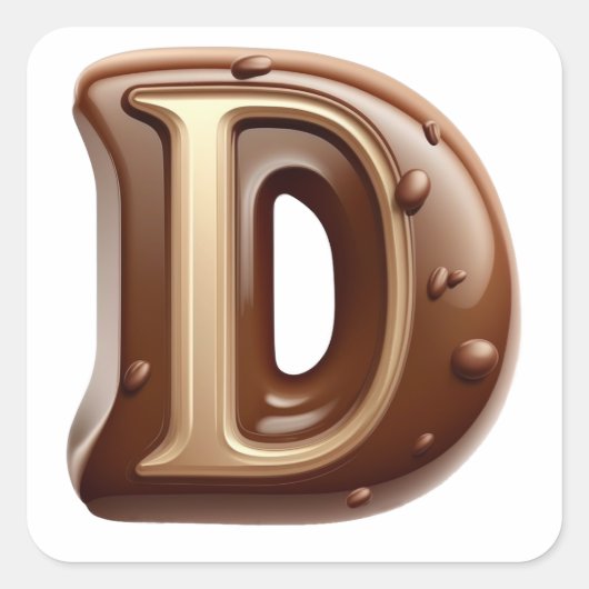 Chocolade letter D stickers (Voorkant)