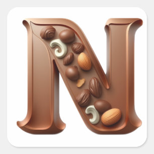 Chocolade letter N stickers
