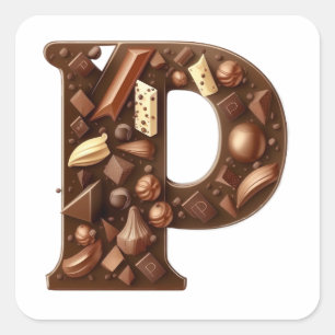 Chocolade letter P stickers