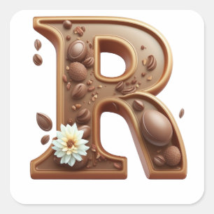Chocolade letter R stickers