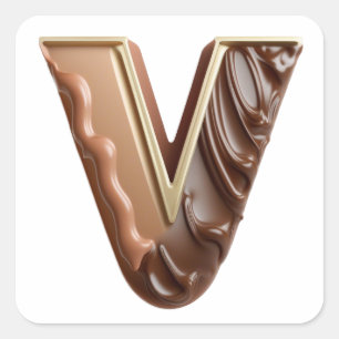 Chocolade letter V stickers