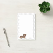 Chocolade & Lichtbruine Langharige Dachshund Hond Post-it® Notes (Kantoor)