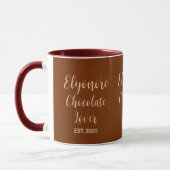 Chocolade Liefhebber Crème Script Persoonlijke Naa Mok (Links)