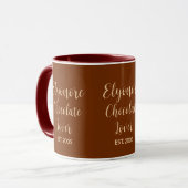 Chocolade Liefhebber Crème Script Persoonlijke Naa Mok (Voorkant links)