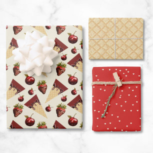 Chocolade lover's kersenwikkelpapier set inpakpapier vel