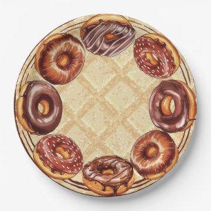 Chocolade lover's papier bord, Chocolade donut Papieren Bordje