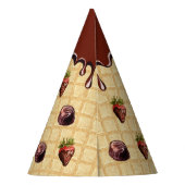 Chocolade lover's papier pet, Chocolade aardbei Feesthoedjes (Achterkant)