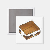 Chocolade Marshmallow Smore S'mores Foodie Magnet Magneet (Voorkant / Achterkant)