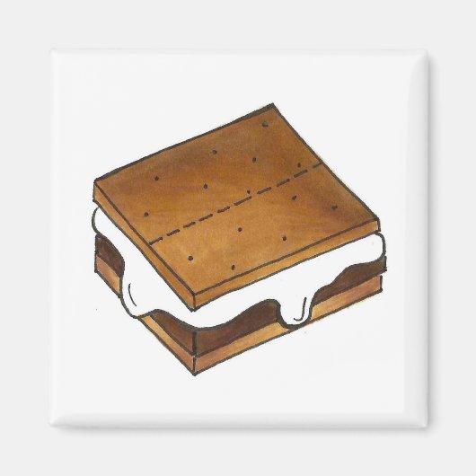 Chocolade Marshmallow Smore S'mores Foodie Magnet Magneet (Voorkant)