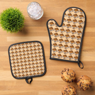 Chocolade Marshmallow S'mores Summer Camp Treat Ovenwant & Pannenlap Set