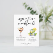Chocolade Martini Mojito Bruiloft Mocktails Menu (Staand voorkant)
