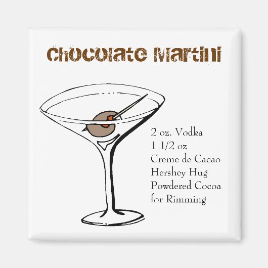 Chocolade Martini recept magneet (Voorkant)