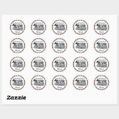 Chocolade Melk Label Bruin en Wit Gingham (Vel)