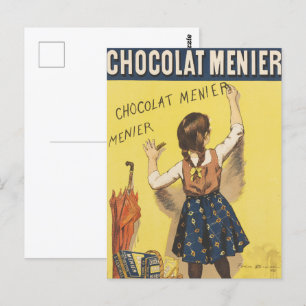 Chocolade Menier Meisje Schrijven Vintage adverten Briefkaart