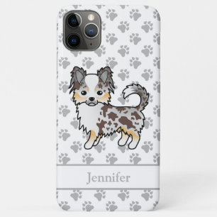 Chocolade Merle Lange Jas Chihuahua Hond & Naam iPhone 11 Pro Max Hoesje