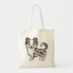 Chocolade Merle Lange Vacht Chihuahua Cute Hond Tote Bag