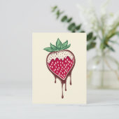 chocolade met aardbei feestdagenkaart (Staand voorkant)