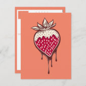 chocolade met aardbei feestdagenkaart (Voorkant / Achterkant)