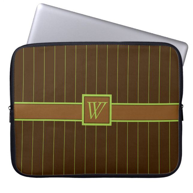 Chocolade met Limoen Pinstripes Laptop Sleeve (Voorkant)