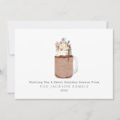 Chocolade Milkshake Sneeuwman Zoet Feestdagenkaart (Voorkant)