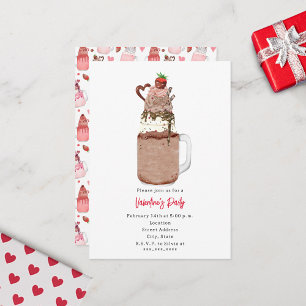 Chocolade Milkshake Valentijnsfeest Uitnodiging