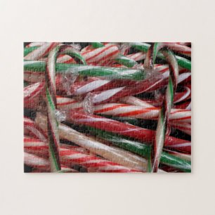 Chocolade Mint Candy Canes Vakantie Feestelijk Legpuzzel