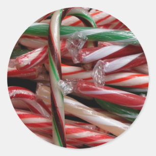 Chocolade Mint Candy Canes Vakantie Feestelijk Ronde Sticker