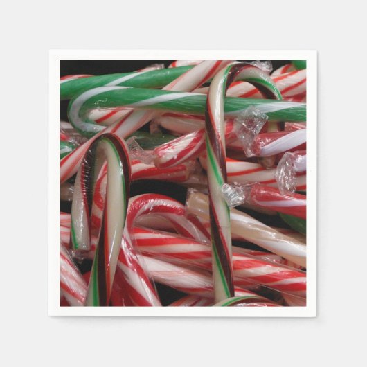 Chocolade Mint Candy Canes Vakantie Feestelijk Servet (Voorkant)