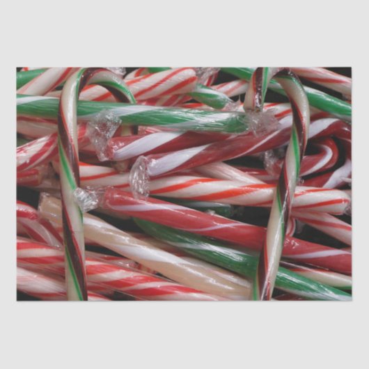 Chocolade Mint Candy Canes Vakantie Feestelijk Tissuepapier (Voorkant)