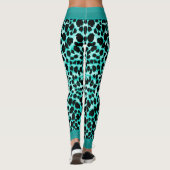 Chocolade Mint Green Leopard Animal Print Leggings (Achterkant)