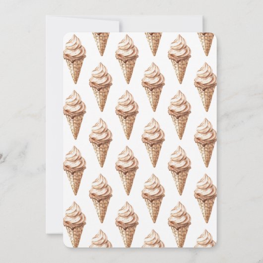 Chocolade Mocha Vanilla Ice Cream Cone Verjaardag Kaart (Achterkant)