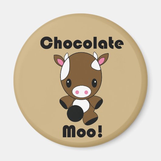 Chocolade Moo Kawaii Koe Magneet (Voorkant)