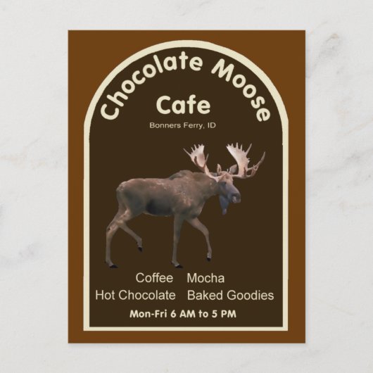 Chocolade Moose Cafe Briefkaart (Voorkant)