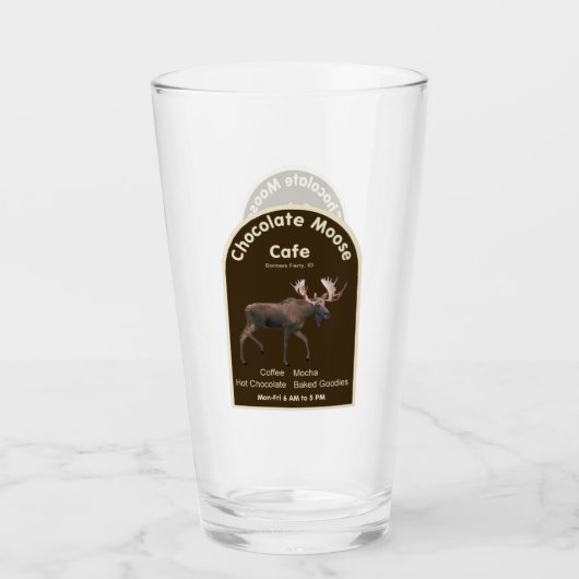 Chocolade Moose Cafe Glas (Voorkant)