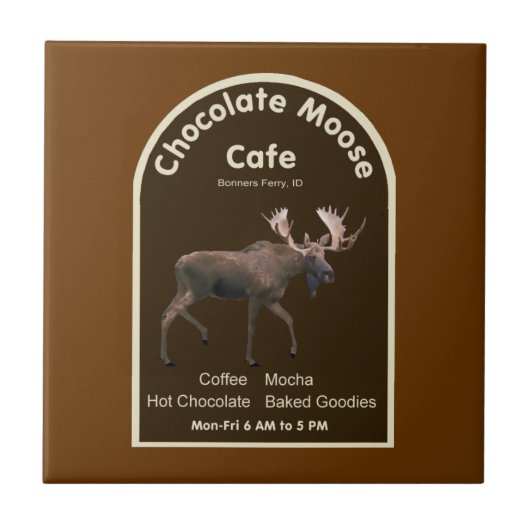 Chocolade Moose Cafe Tegeltje (Voorkant)