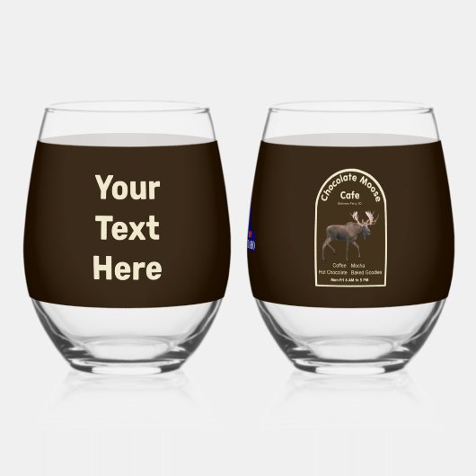Chocolade Moose Cafe Wijnglas Zonder Voet (Achterkant)