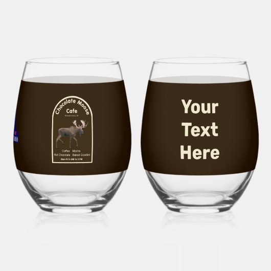 Chocolade Moose Cafe Wijnglas Zonder Voet (Voorkant)