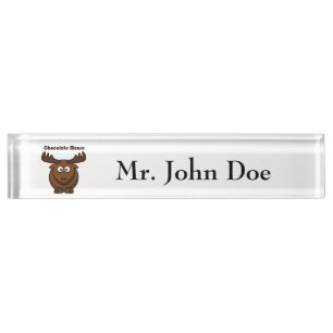 Chocolade Moose Cartoon Naambordje