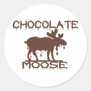 Chocolade Moose Ronde Sticker