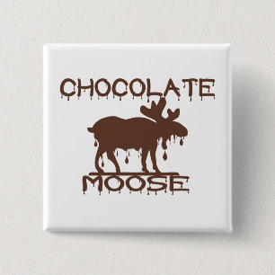 Chocolade Moose Vierkante Button 5,1 Cm