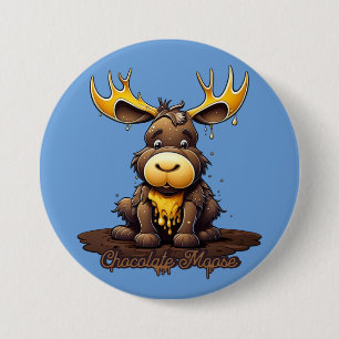 Chocolade Mousse Moose Ronde Button 7,6 Cm