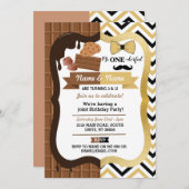 Chocolade & Mr One-derful First Birthday Joint Kaart (Voorkant / Achterkant)