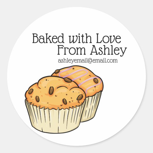 Chocolade Muffin Designer Ronde Sticker (Voorkant)