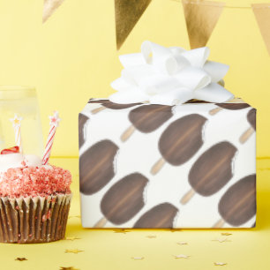 Chocolade ondergedompeld vanille ijs ijsijsjes rep cadeaupapier