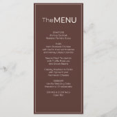 Chocolade Oude Rijkdom Trouwmenu Bedankbrief Programma (Achterkant)