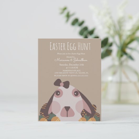 Chocolade Paaseieren Bunny Egg Hunt Briefkaart (Staand voorkant)