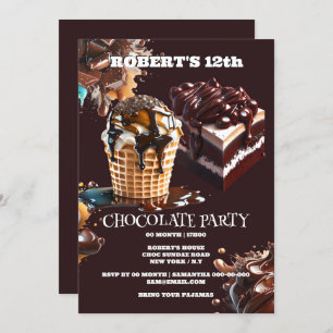 Chocolade party kinderen verjaardag thema choc fun kaart