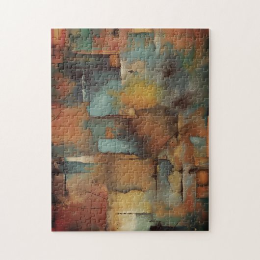 Chocolade Patchwork Abstract Legpuzzel (Verticaal)